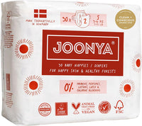 Joonya Baby Nappies, Size 2 S (3-6 kg) - 1 Bag of 30 - Non Toxic, Eco-Friendly, High Absorbency, Overnight Use, Ultra Slim & Soft - Made in Denmark