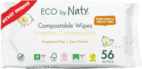 Eco by Naty Unscented Baby Wipes - 100% Compostable and Plant-Based Wipes, Good for Babies and Newborn Sensitive Skin (336 Count - Pack of 56 x 6)
