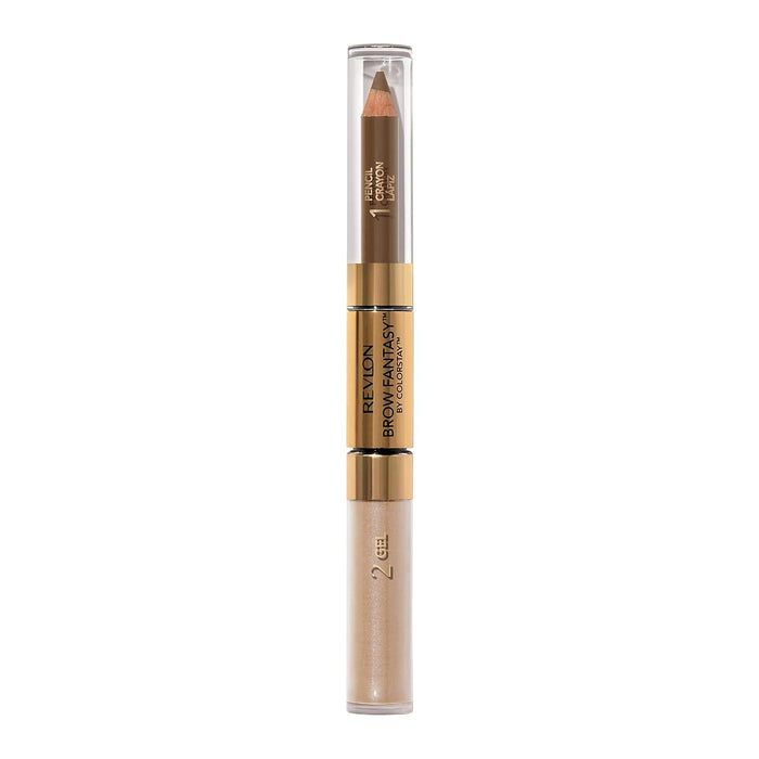 Revlon Eyebrow Gel & Pencil, ColorStay Brow Fantasy 2-in-1 Eye Makeup, Longwearing with Precision Tip, 104 Dark Blonde, 0.04 Oz