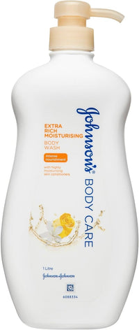 Johnson's Body Care Extra Rich Moisturising Cream Body Wash 1L | For dry to very dry skin| Intensely nourishes & gently cleanses|provides 24hr moisturisation| reduce skin flakiness and dryness