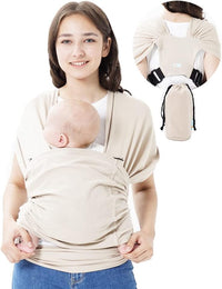 Baby wrap Carrier,Softness Organic Cotton (Beige)
