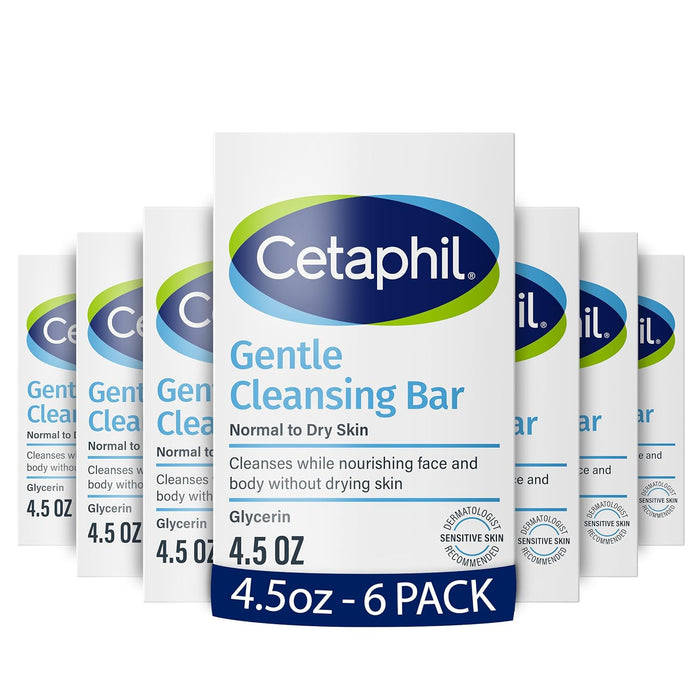 Cetaphil Gentle Cleansing Bar, 4.5 oz (Pack of 6)