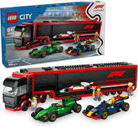 LEGO City F1 Truck with RB20 & AMR24 F1 Cars, Kids Toy for 8+ Year Old Boys & Girls