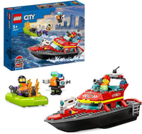 LEGO City Fire Rescue Boat Toy for 5+ Year Old Boys & Girls