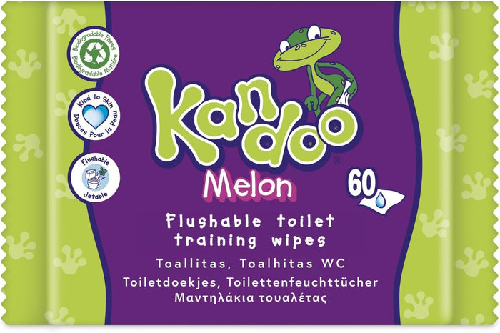 Kandoo Melon Sensitive Wipes | 12 Packs of 60 Wipes (12x60) | Total 720 Wipes