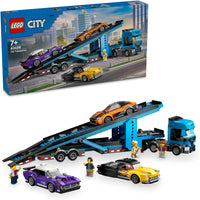 LEGO City Car Transporter Truck with Sports Cars Construction Set, 4 Vehicle Kids Toys for 7 Plus Year