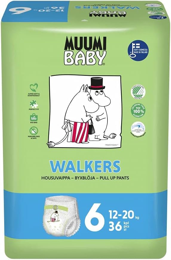 Muumi Baby Nappy Pants Pack of 36, Size 6 Junior 12-20 kg