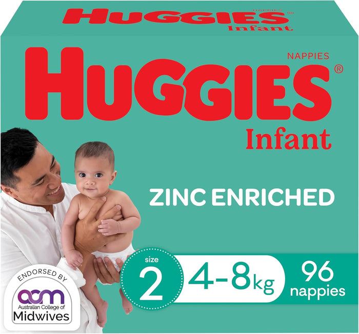 Huggies Infant Nappies Size 2 (4-8kg) 96 Count
