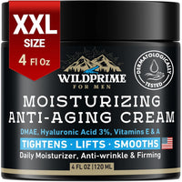 Men's Face Moisturizer Cream - Anti Aging & Wrinkle - Made in USA - Collagen, Hyaluronic Acid, Vitamins E & A, Avocado Oil - After Shave Lotion - Age Facial Skin Care, Day & Night Moisturizing, 4 oz