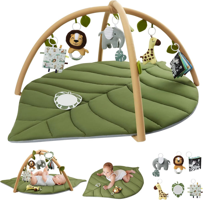 Blissful Diary Baby Play Gym & Activity Mat, Oversize Leaf Shaped Baby