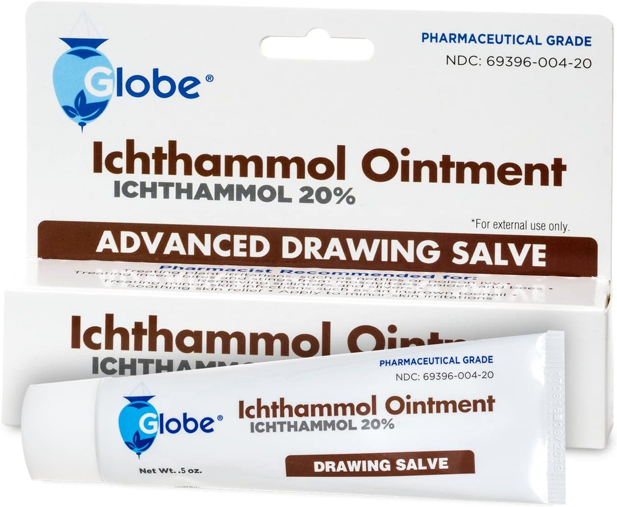 Globe Ichthammol Ointment 20% (Drawing Salve) 1 OZ - Soothing Skin Relief