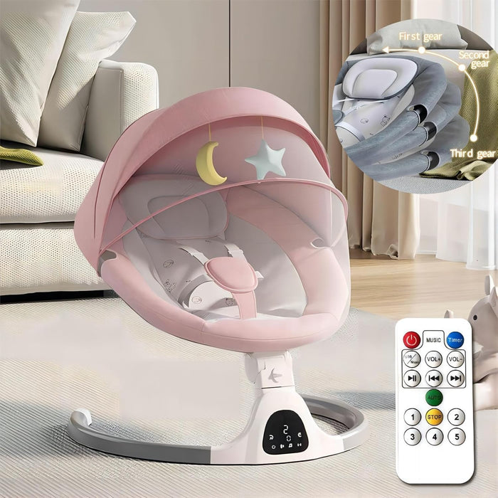 Baby Swings for Infants to Toddler-Electric Bluetooth Infant Swing with Remote Control