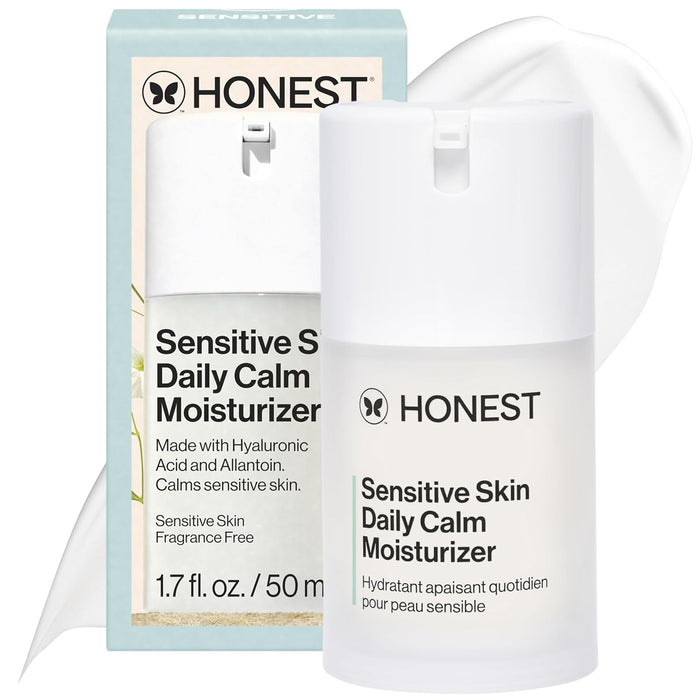 Honest Beauty The Daily Calm Lightweight Moisturizer for Sensitive Skin | Hyaluronic Acid + Calming Phyto-Blend | EWG Verified, Vegan + Cruelty Free | 1.7 fl oz