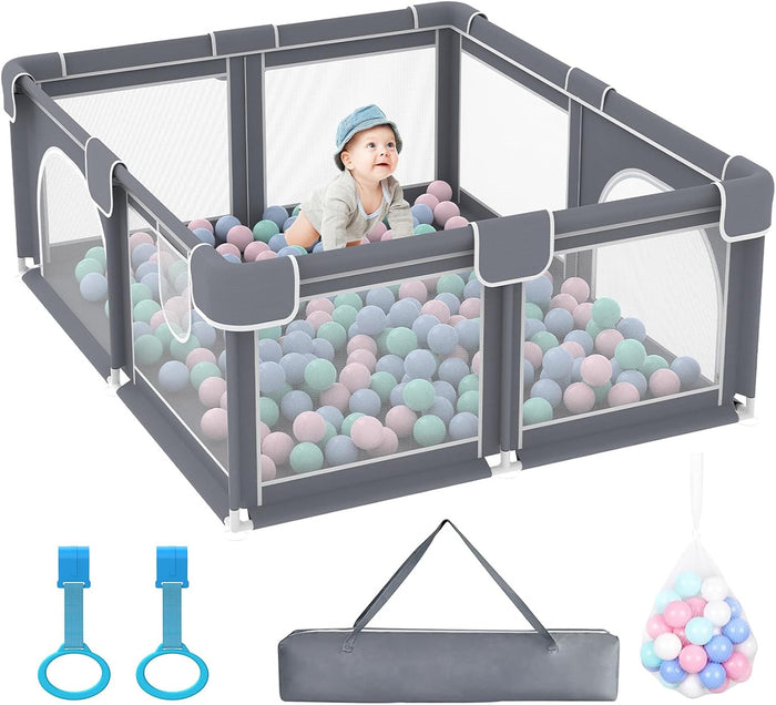 Advwin Baby Playpen 185 × 155cm (Gray)