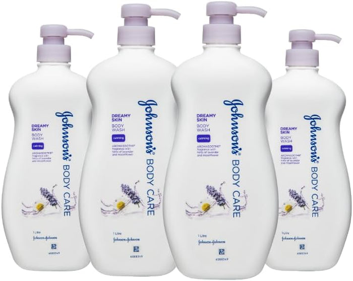 Johnson's Body Care Dreamy Skin Lavender and Moonflower Scented Body Wash 1 Litre (Pack of 4)