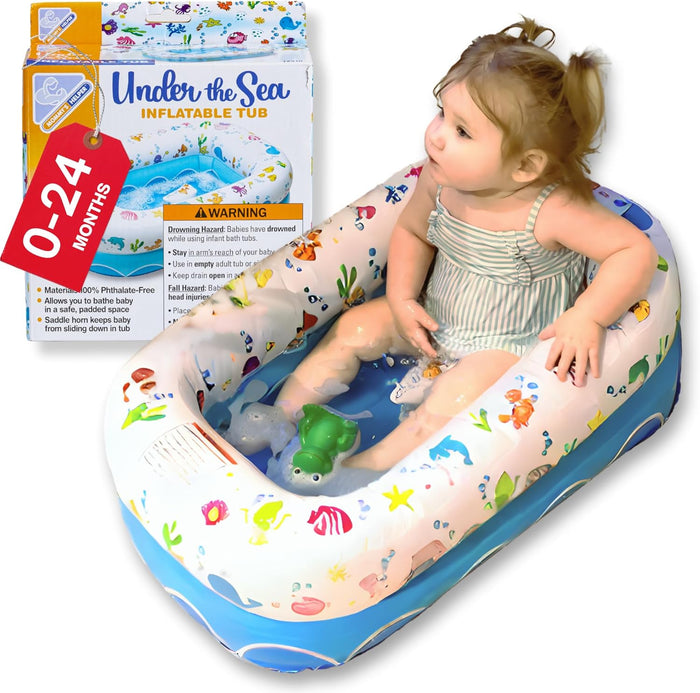 Mommy's Helper | Inflatable Under The Sea Baby Bathtub, Portable Bathtub Recommended Months 6 to 24