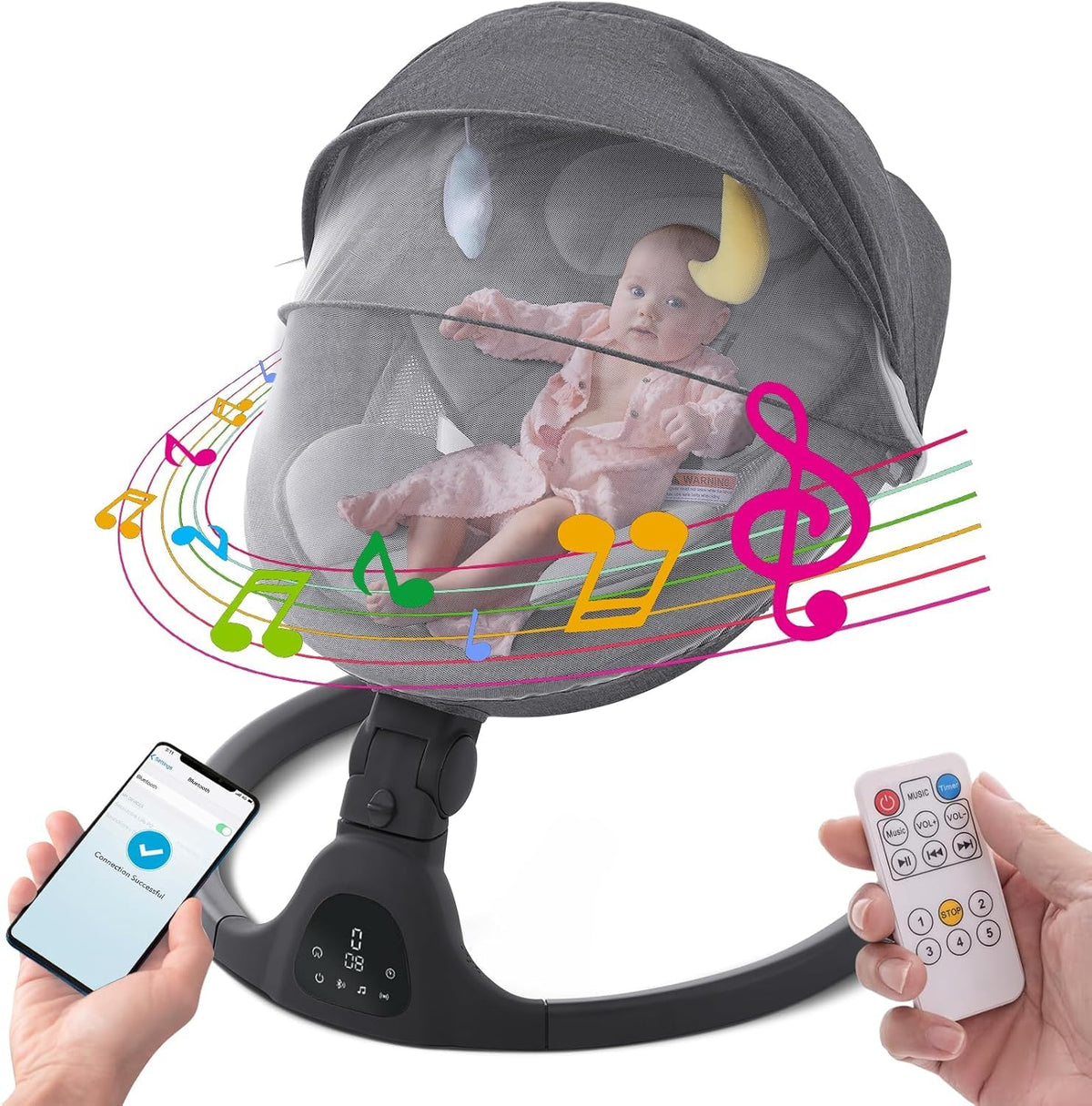 Baby Swing for Infants,Comfort Cradling Baby Rocker Portable Newborn Swing-USA Product