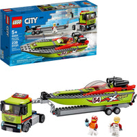 LEGO City Race Boat Transporter 60254 Race Boat Toy, Fun Building Set for Kids