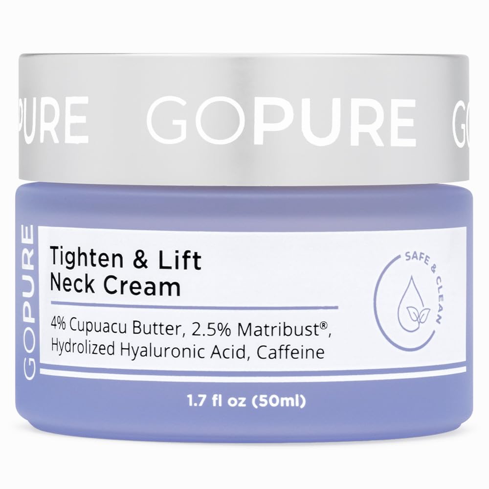 goPure Neck Firming Cream - Anti-Aging Neck Cream for Tightening and Wrinkles for an Even Skin Tone and Neck Lift - With Pro-Active Firming Complex, 1.7 oz