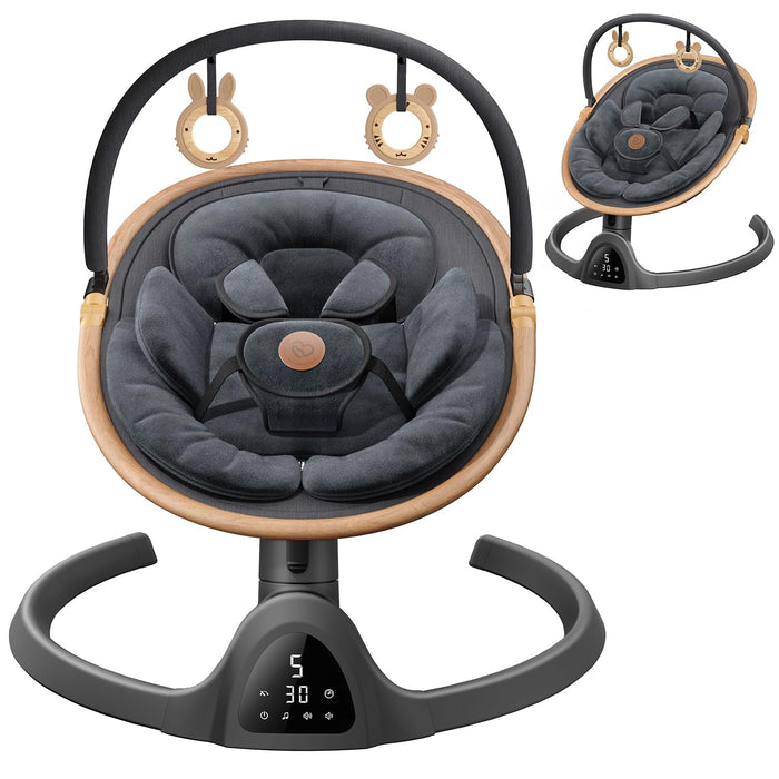 Baby Swings for Infants, Fasonbaby Bluetooth Infant Swing with Music Speaker with 3 Seat Positions, 5 Speeds and Remote Control (Black)