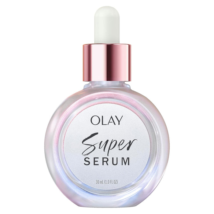 Olay Super Serum - Vitamin C & E, Niacinamide, Collagen Peptide, AHA - Glass Skin Care for Face - Brightening, Hydrating, Firming, Evens Tone, Smooths Fine Lines, Dark Spot Reduction, 1.0 Oz