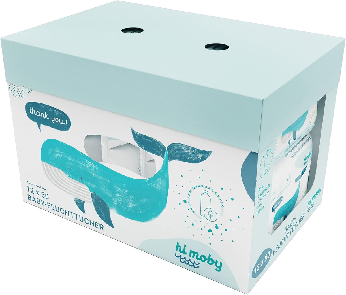 hi moby - 600 baby wipes made of cotton and linen, with organic quinoa, no perfume, no plastic, for sensitive baby skin, biodegradable, pack of 12, 50 wipes each