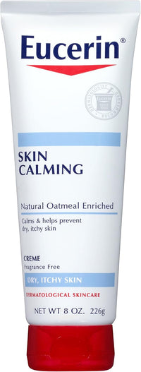 Eucerin Skin Calming Cream - Full Body Lotion for Dry, Itchy Skin, Natural Oatmeal Enriched - 8 oz. Tube