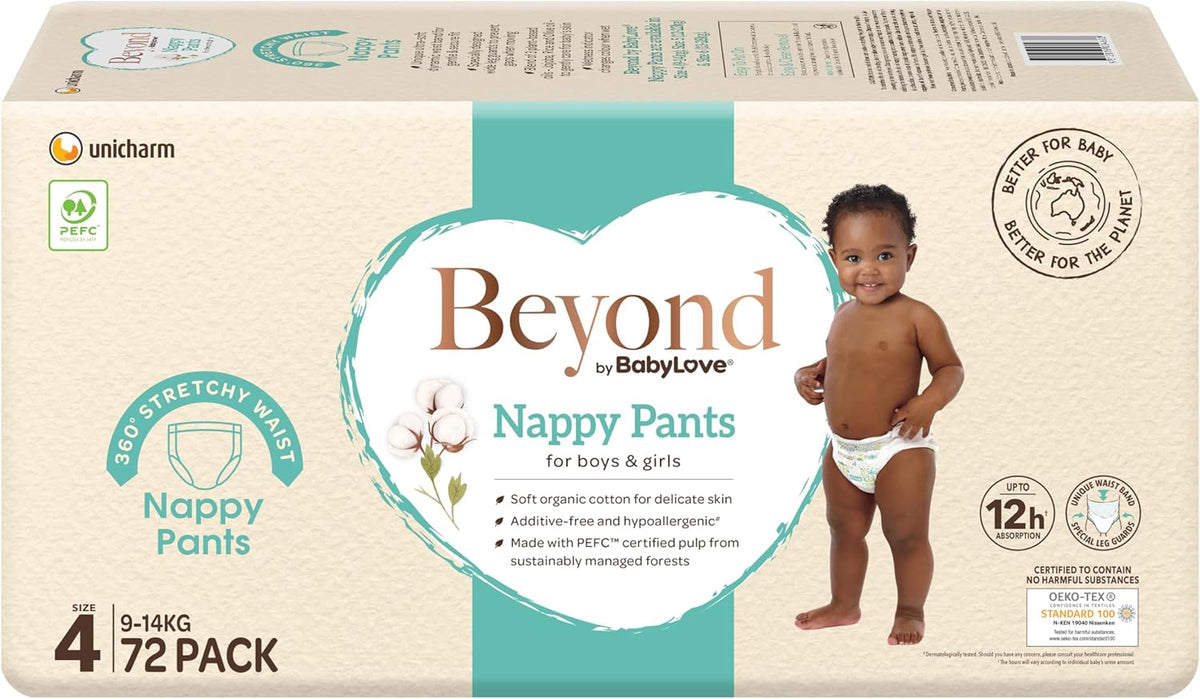 Beyond by BabyLove Nappy Pants Size 4 (9-14kg) | 72 Pieces (2 x 36 Pack)