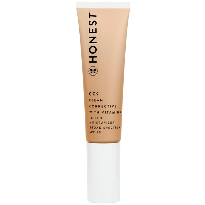 Honest Beauty CCC Clean Corrective with Vitamin C Tinted Moisturizer | Mineral SPF 30 | Vegan + Cruelty Free | Alabaster Fair Light, 1 fl oz