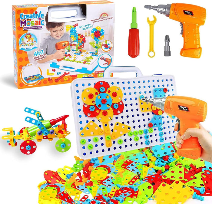 237 Pcs Drill Set Building Blocks Toys, DIY Educational Construction Engineering Toys