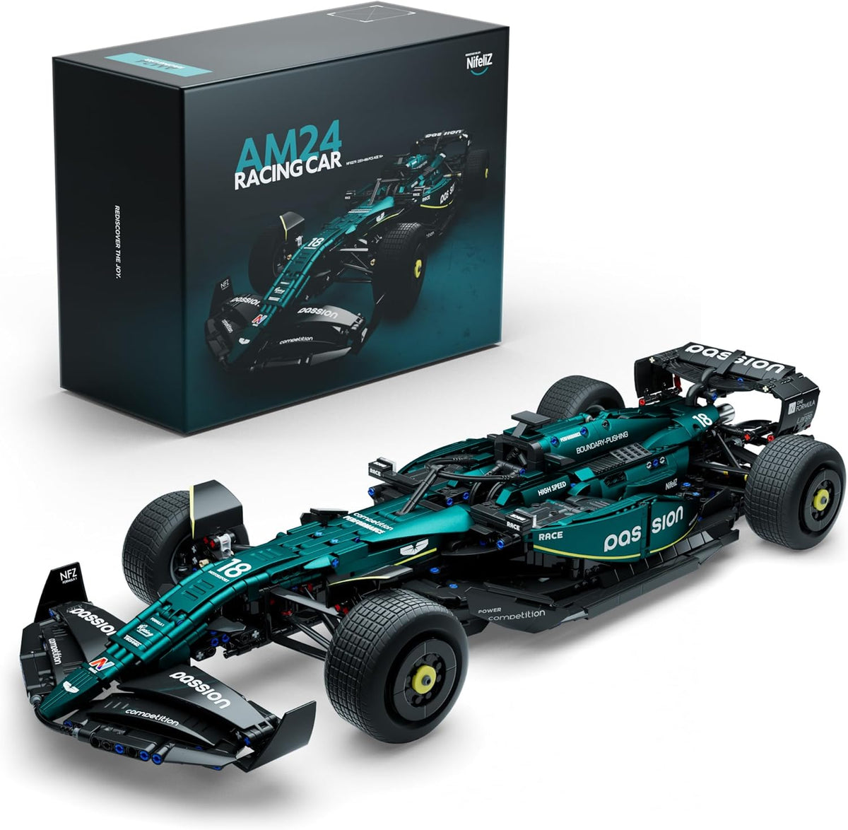 Nifeliz Valor Sports Car Building Set for Adults, 1:8 Scale Model Car to Build and Display, Home or Office Décor, Collectible Gift (3374PCS, NF10268)