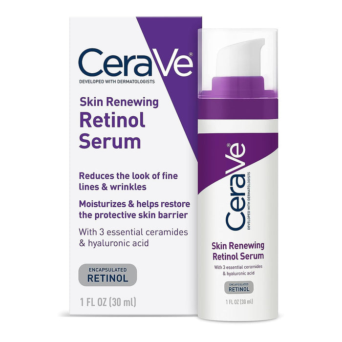 CeraVe Anti Aging Retinol Serum For Face, Encapsulated Retinol With Hyaluronic Acid, 1 Oz