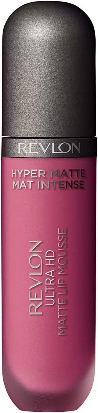 Revlon Ultra HD Lip Mousse Hyper Matte, Longwearing Creamy Liquid Lipstick in Pink, Dusty Rose (800), 0.2 oz