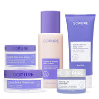 goPure - Total Body Firming Set - Neck, Arm, Butt & Thigh, Belly Cream and Body Scrub