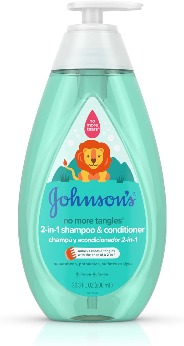 Johnson's Tear Free Detangling 2-in-1 Toddler & Kids Shampoo & Conditioner, 20.3 fl. oz