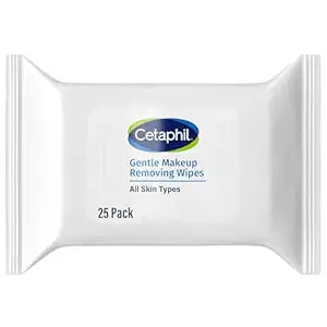 Cetaphil Gentle Makeup Remover Face Wipes, Fragrance Free, 25 Count | Dermatologist Recommended, Alcohol-Free, Fragrance-Free, Sensitive Skin, Daily Cleansing, Removes Makeup Gently
