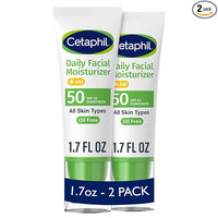 Cetaphil Daily Facial Moisturizer SPF 50, 1.7 Fl Oz (Pack of 2),  Dermatologist Recommended