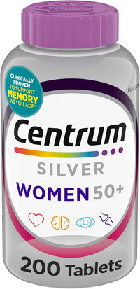 Centrum Silver Women's Multivitamin for Women 50 Plus, Multivitamin/Multimineral Supplement with Vitamin D3, B Vitamins, Non-GMO Ingredients- 200 Ct