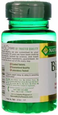 Nature's Bounty Biotin 1000 mcg Tablets, Strawberry, 100 Count, Pack of 3-USA Made