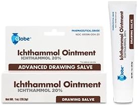 Globe Ichthammol Ointment 20% (Drawing Salve) 1 OZ - Soothing Skin Relief