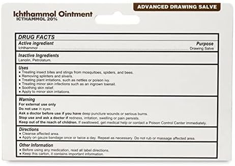 Globe Ichthammol Ointment 20% (Drawing Salve) 1 OZ - Soothing Skin Relief