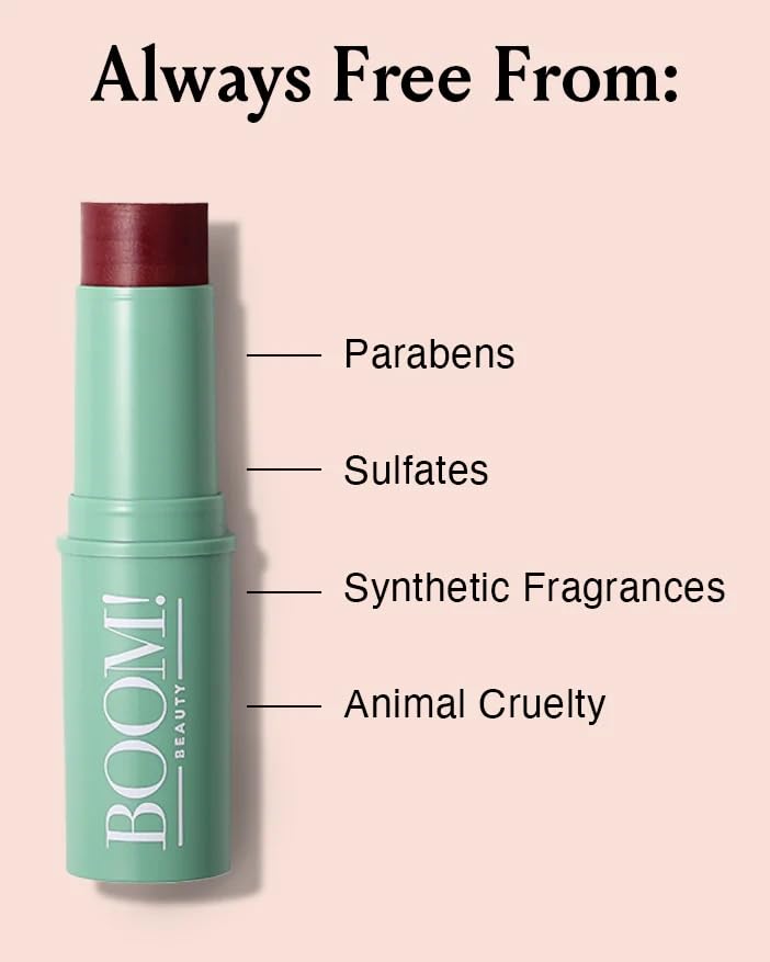 Boomstick Color ™ All-in-One Cream Blush for Cheeks, Eyes & Lips, Long Wearing, Blendable Makeup Blush Stick for Mature Skin-Color Berry
