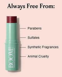 Boomstick Color ™ All-in-One Cream Blush for Cheeks, Eyes & Lips, Long Wearing, Blendable Makeup Blush Stick for Mature Skin-Color Berry