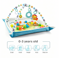 Baby Glide 2-in-1 Baby Play Gym & Ball Pit Activity Mat – Foldable Tummy Time Play Mat with 20 Ocean Balls, Hanging Toys, Soft Padded Play Mat for Newborns, Infants & Toddlers 0–3 Years