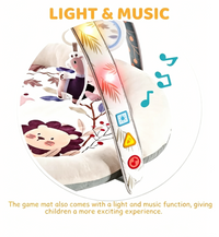 Baby Glide Baby Play Gym with Lights & Music – Soft Activity Mat with 6 Hanging Sensory Toys, Interactive Tummy Time
