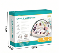 Baby Glide Baby Play Gym with Lights & Music – Soft Activity Mat with 6 Hanging Sensory Toys, Interactive Tummy Time