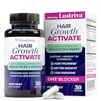Lustriva Hair Growth Supplement for Women | Lustriva & DHT Blocker Vitamins for Thicker Fuller Locks Biotin Saw Palmetto Zinc & Copper | Reduce Shedding & Support Hair Loss for Men & Women 30 Capsules