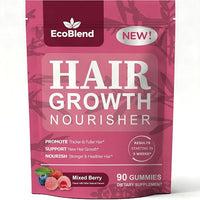 Hair Growth Gummies Women Vitamins—excellerator Nourish Hair and Nail Promote Fuller Locks with a Natural, Gentle Formula—Filled Gummies—Mixed Berry Flavor—90 Count (45-Day Supply)