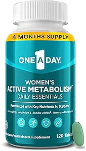 One A Day Women's Active Metabolism Daily Essential, Multivitamin for Women, Metabolism Support, 120 Count