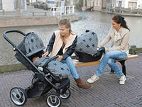 Dooky Hoody Cover for Baby Car Seat/Pram/Stroller/Pushchair, Universal Fit, Protects from Sun, Wind and Light Rain, UPF 50+ UV Protection, Easy to Install and Wash, Grey Stars